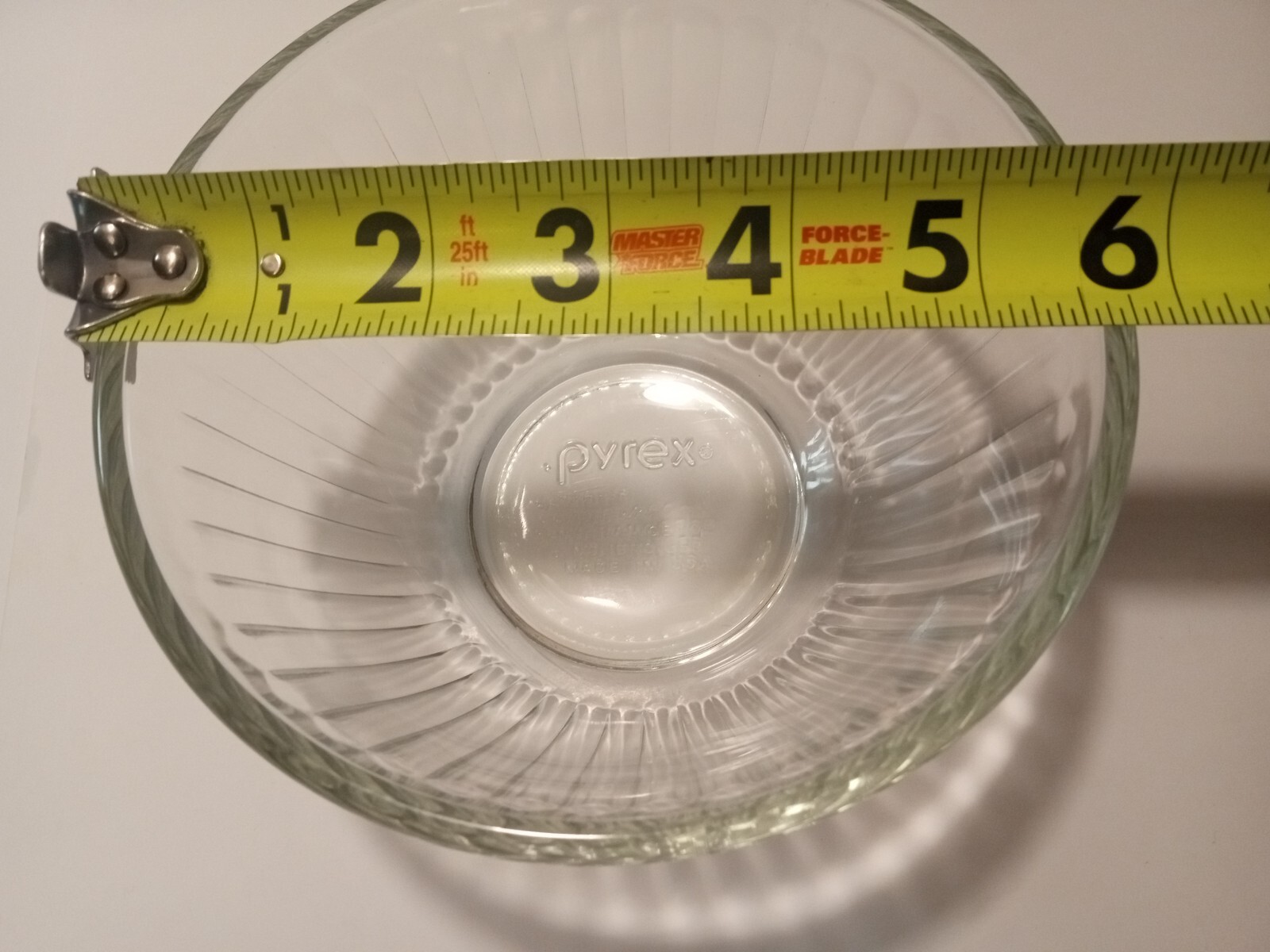 Vintage Pyrex 7401-S Ribbed Clear Glass 3-Cup Nesting Mixing Bowl 5 3/4 ...