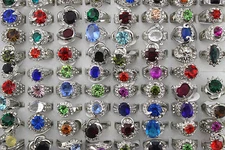 42pcs Wholesale Mixed lots Cute Rhinestone Lady's Fashion Imitation CZ Rings