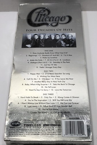 Chicago Four Decades of Hits 36 Hits! Audio CD By Chicago Brand New Sealed - Picture 3 of 3