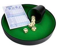 WüRfelteller Set Mit WüRfelbecher 6 WüRfel & Yatzy Block WüRfelunterlage Brett