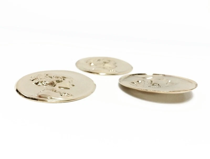 2 HALLAZGOS CAMAFEO OVALADOS CABEZA DAMA VICTORIANA CHAPADA EN ORO CLARO 49x40mm DE COLECCIÓN M291 Foto 3 de 3