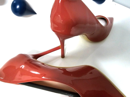 Women's Pointed Toe Pumps Faux Patent Leather 8cm High Stiletto Heel Party Shoes - Picture 15 of 17