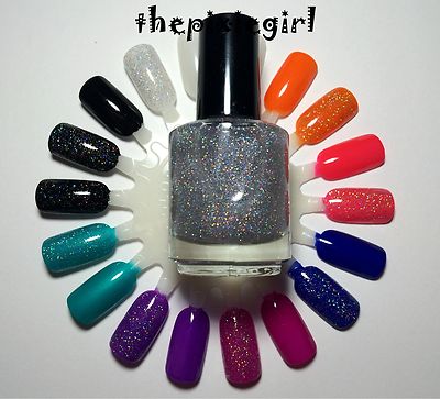 HOLOGRAPHIC HOLO GLITTER TOP COAT Nail Polish Lacquer in
