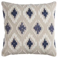 Rizzy Brown Traditional-European Embroidered Throw Pillow Geometric T11762