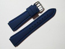 18mm Hadley-Roma MS3346 Blue Silicone Rubber Waterproof Dive Watch Band Strap