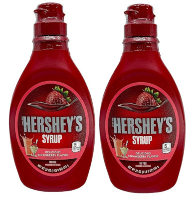 Hershey's Original Strawberry Syrup (Pack of 2) 22 oz Bottles