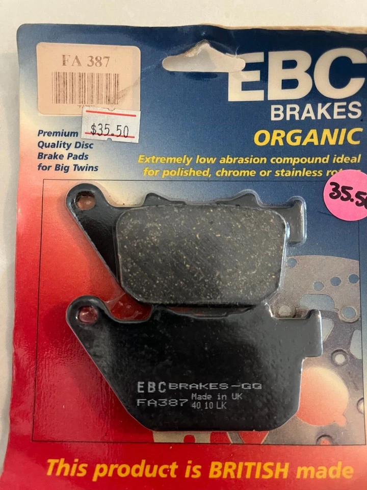 Nuevas pastillas de freno orgánicas EBC FA387 Harley Sportster 1200 hierro 883 cuarenta y ocho Foto 2 de 2