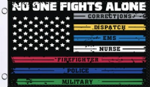 3x5 Ft First Responders Thin Line American Flag: 100% Polyester - Foto 2