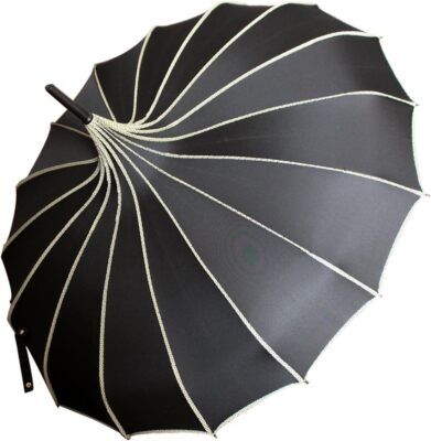 SKY Pagoda Peak Old-Fashionable Ingenuity Umbrella Parasol (Black)