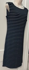 Calvin Klein Black Dress Small Slimming Stripes Rayon & Spandex Comfort Stretch