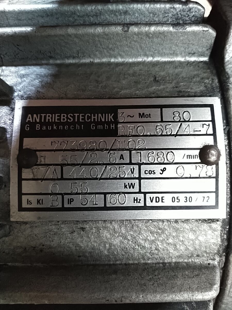 Antriebstechnik .55kW 3/4HP Electric Motor 1680 RPM 254 Antriebstechnik .55kW 3/4HP Electric Motor 1680 RPM 254