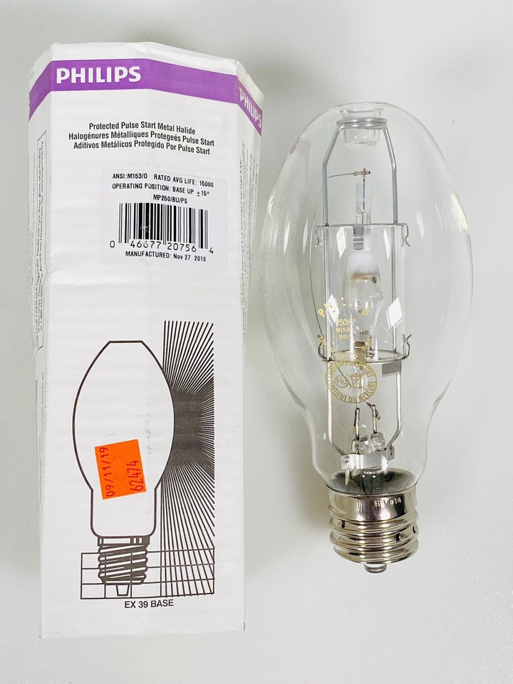 Philips MP250/BU/PS 250 Watt E39 Pulse Start Protected Metal Halide Bulb - Image 2 of 2