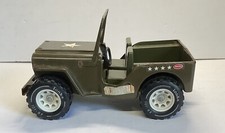 Vintage Tonka Toy Metal Army Green Jeep G-452-8 1970 s Used