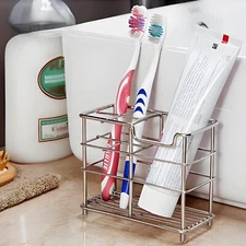 Stainless Bathroom Organizer Toothbrush Holder Toothpaste Razor Stand Rack