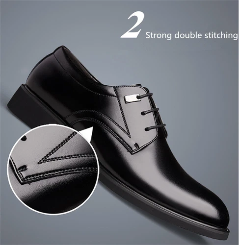 Herren Business Formal Leder Oxford Schuhe Kleid Hochzeitsschuhe - Bild 5 von 15