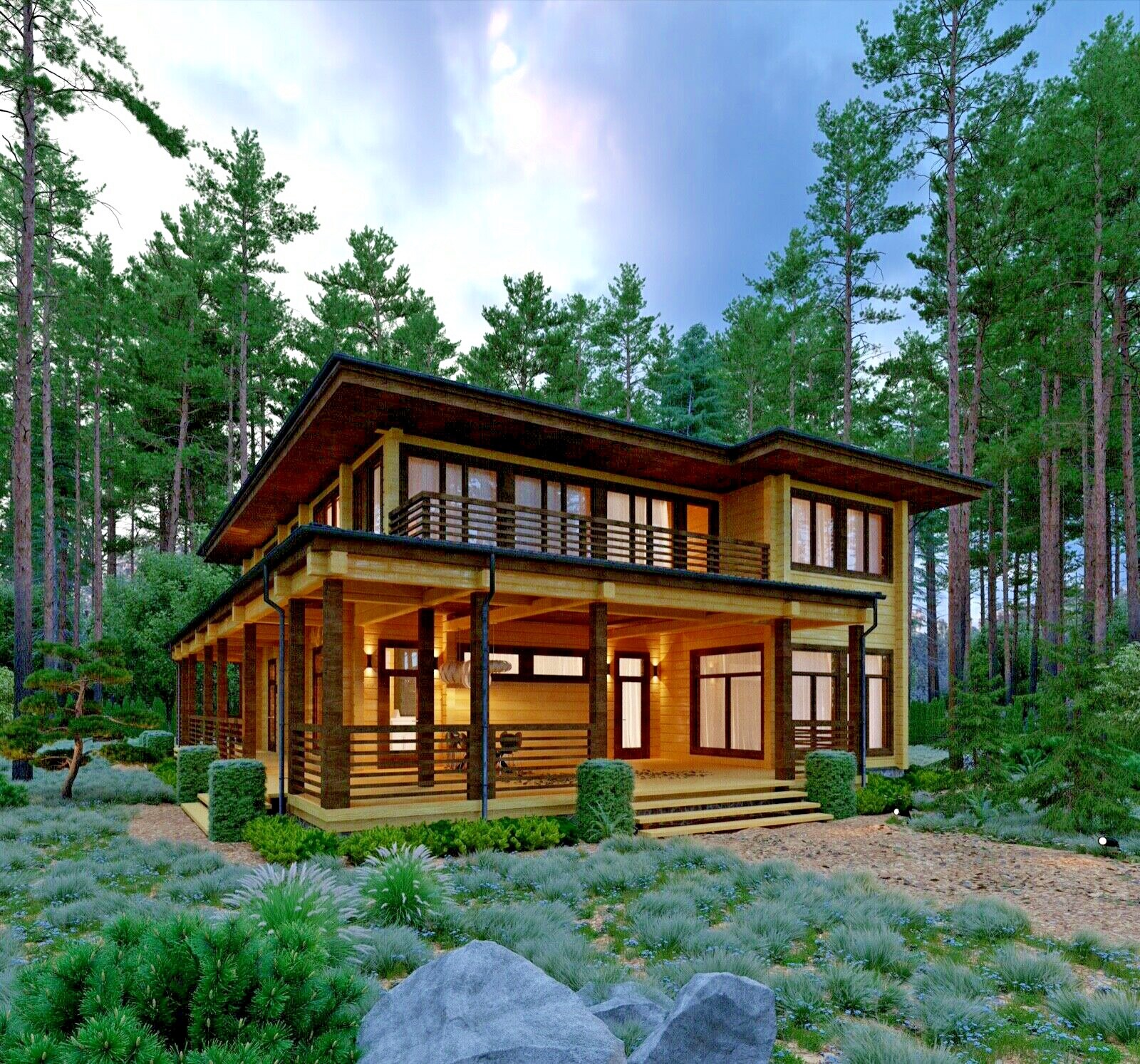 2917 SQ.FT ECO SOLID TIMBER AIRTIGHT PANEL HOUSE KIT. MASS WOOD CLT HOME, PREFAB