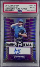2024 Leaf Metal MonuMetal Purple Prismatic 7/15 Tyler Bremner PSA 8 Auto 8d2