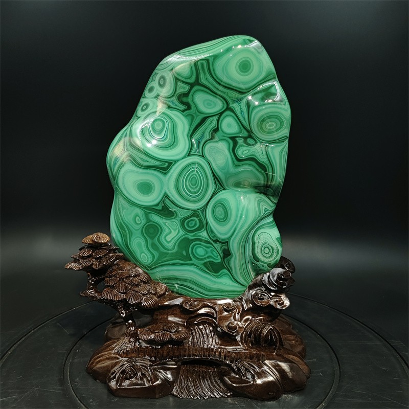 13.2LB Natural Malachite Quartz Mineral Specimen Crystal Reiki Home Decor +stand