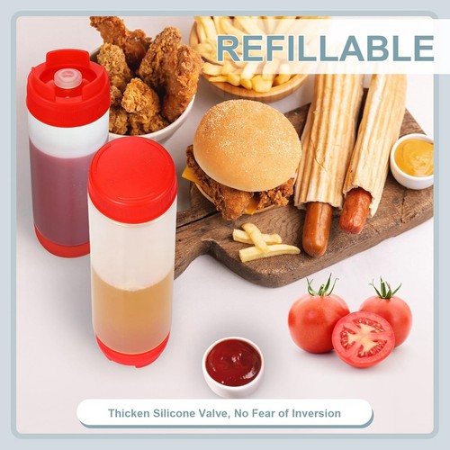 16 Oz Inverted Plastic Squeeze Bottles, Refillable Tip Dispenser3160 - Picture 4 of 7