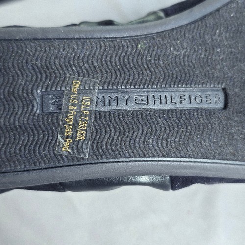 Tommy Hilfiger Ballet Flats Woman 8.5 Navy Blue Logo Detail Comfortable READ - Picture 9 of 11