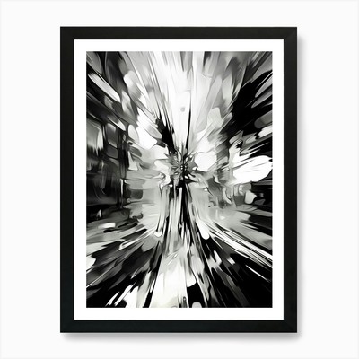 Distorted Reality Abstract Black An Framed Wall Art Poster Canvas Print Picture