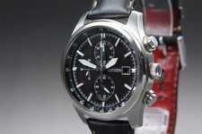【 Exc5 】Citizen Eco-Drive Chronograph B612-S077460 Black 40mm Men's Watch JAPAN