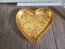 Deko Teller Herz Schale gold