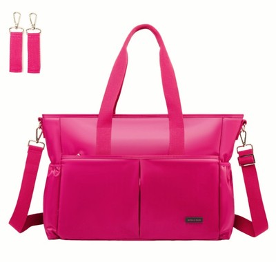 Baby Wickeltasche ROYALFAIR - Medium Peach Windeltasche für Mama & Papa, tragbar 