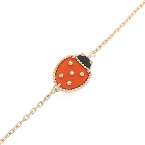 Authentic Van Cleef & Arpels Lucky Spring Closed Wing Ladybug Bracelet #230-...
