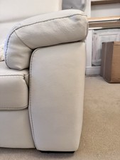 Italian Leather White Recliner Sofa Large Two Seater