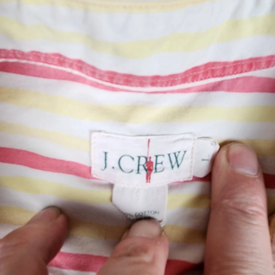 Camisa De Colección J Crew Para Hombre Grande Rosa Amarillo Rayas Remero Abotonada Informal Foto 2 de 4