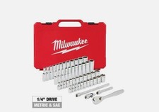 Milwaukee Socket Set 1/4 In Drive Metric & SA...