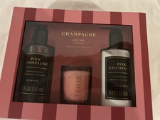 Pink Champagne Gift Set Hand Soap Lotion Candle Sparkling Citrus White Grape Pi  