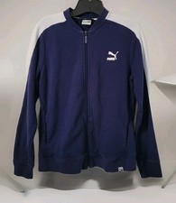 PUMA Womens Classics T7 Full Zip Jacket Navy Blue Large