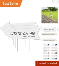 3 Pack Blank Arrow Signs 17x6 Inches - Customizable Wedding Directional Signs