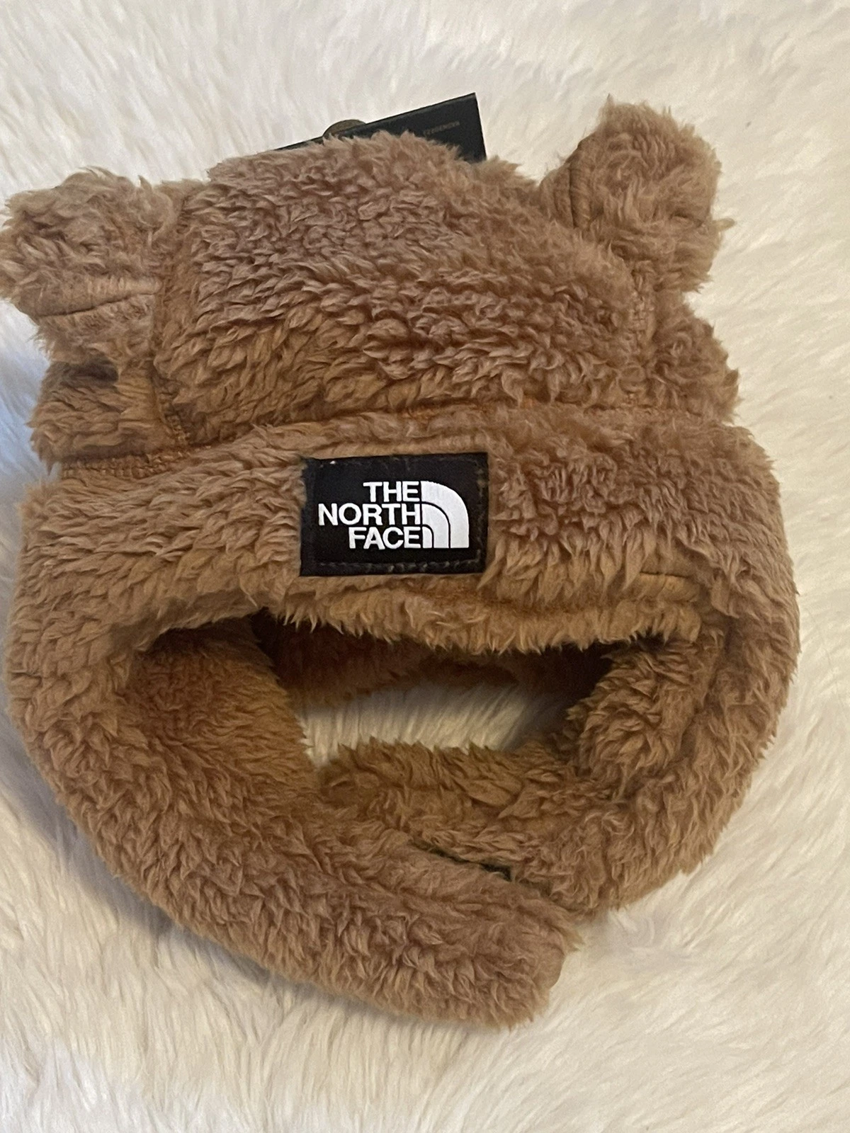NWT THE NORTH FACE BABY BEAR SUAVE OSO BEANIE TRAPPER HAT BROWN 0-6 MONTHS
