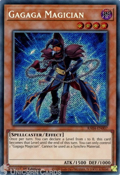 RA04-EN007 Gagaga Magician : Secret Rare 1st Edition Mint YuGiOh Card
