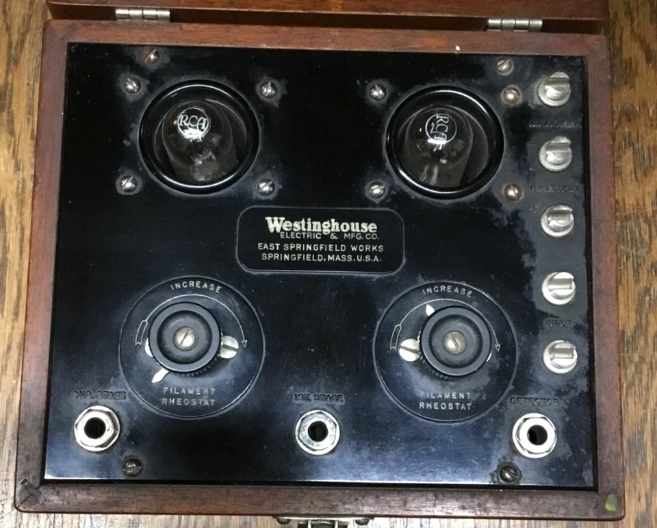 Amplificador Westinghouse Aeriola Sr. Tipo AC 1920 Antiguo Radio Audio Amplificador con Tubos Foto 4 de 4