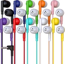 10 Pack Bulk Wired Earbuds, In Ear Headphones with 10 Pack, Earbuds Mix