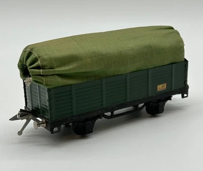 ANCIEN WAGON BACHÉ EN TOLE LR BACHE EN TISSUS VERT - Photo 1/4