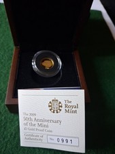 2009 Alderney 24ct Gold One Pound Coin ~ 50th Anniversary of The Mini ~ 1.244g