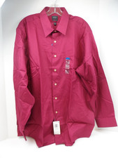 Arrow Men  s Burgundy Long Sleeve Shirt Classic Fit - Size 18 34/35