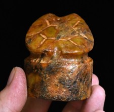 5.5CM Chinese Hongshan Culture Old Jade Tortoise Turtle Seal Stamp Signet