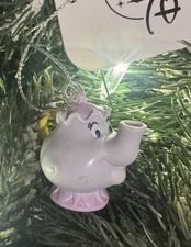 2025 Mrs Potts Teapot 🫖 Christmas Tree Ornament, Beauty & The Beast New w Tag