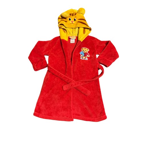 Daniel Tiger's Neighborhood Kid Toddler 3T Hooded Robe Red Cozy Warm Bath Pool
