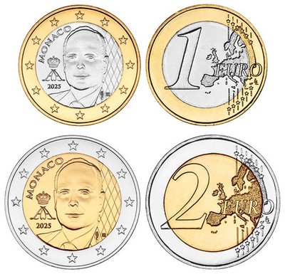 MONACO 2 EURO 2025  NEUES MOTIV UND FRÜHERE ZUR AUSWAHL