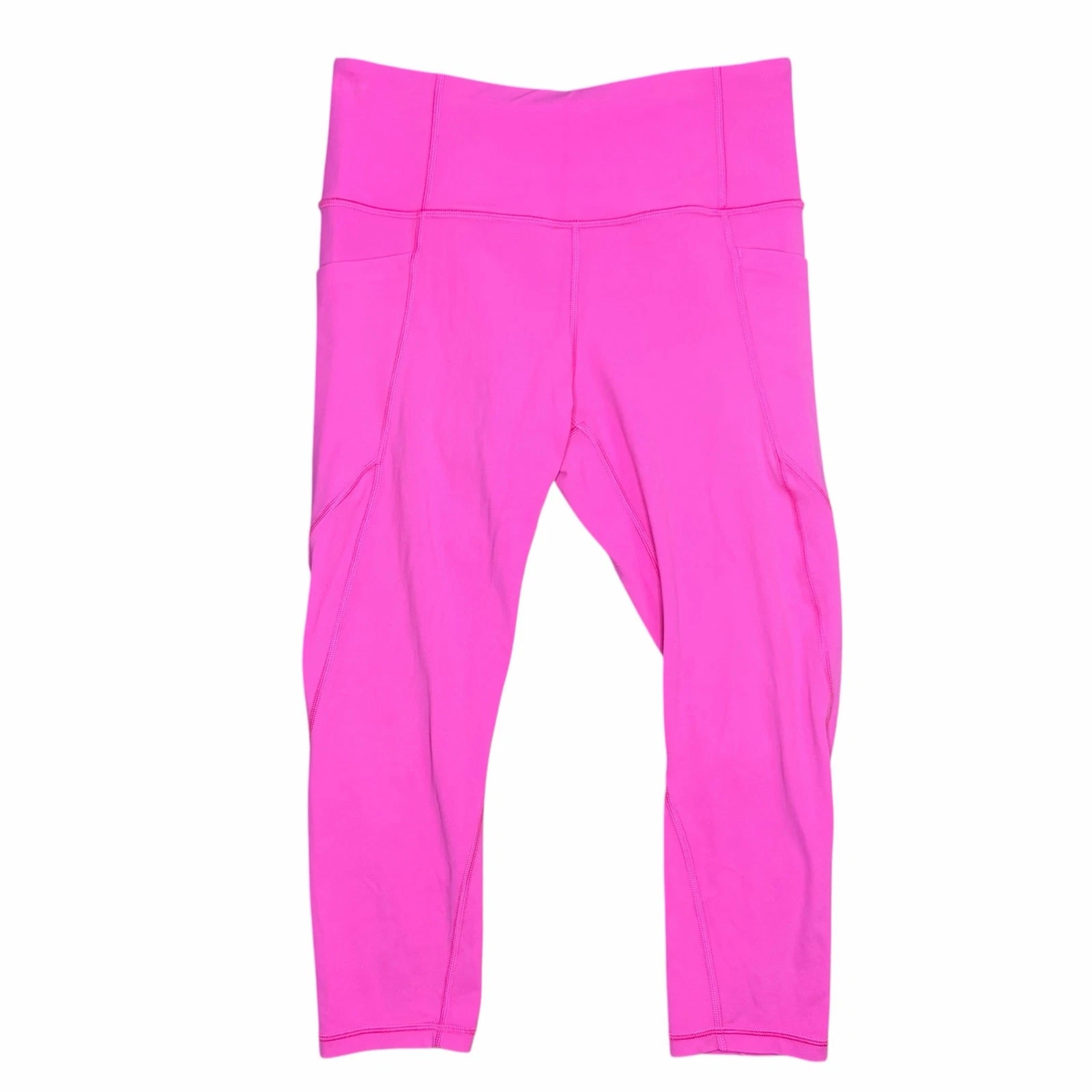 Athleta Cropped Leggings With Pockets Bright Pink Size S