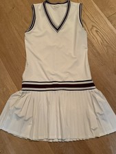 Tory Burch Sport Dress Performance Jersey V Neck Tennis Pleated Skirt Sz medium