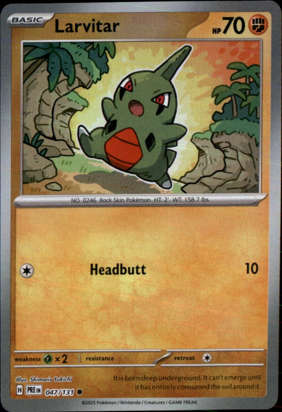 Larvitar (Master Ball Pattern) Holo Common SV: Prismatic Evolutions 047/131 NM