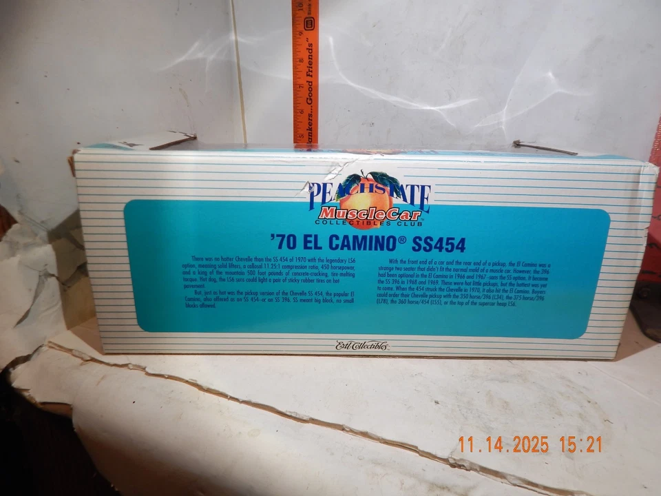 Ertl 1/18 scale Peach State Muscle Car-'70 El Camino SS454, 1 / 2500, new in box - Image 3 of 4
